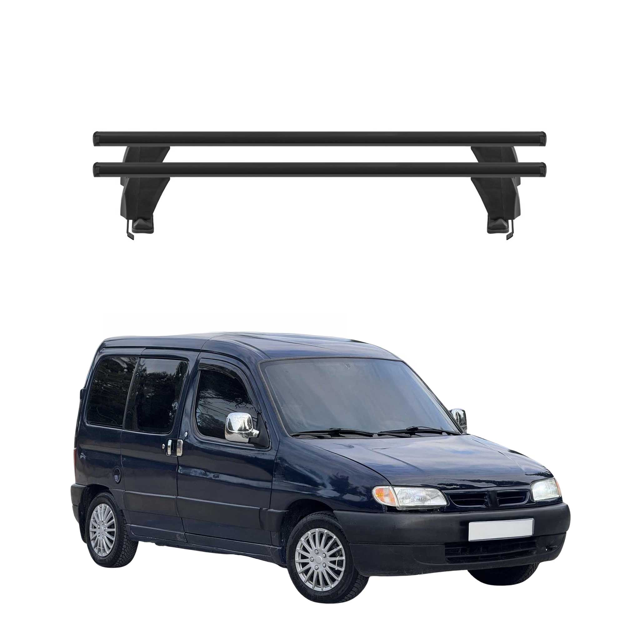 Barres de toit Transversales pour Citroen Berlingo MK1 1996-2010 Alu Noir 2x