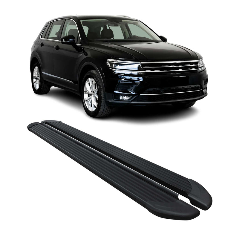 Marchepieds Latéraux pédale pour VW Tiguan 2016-2024 Noir Aluminium 2Pcs