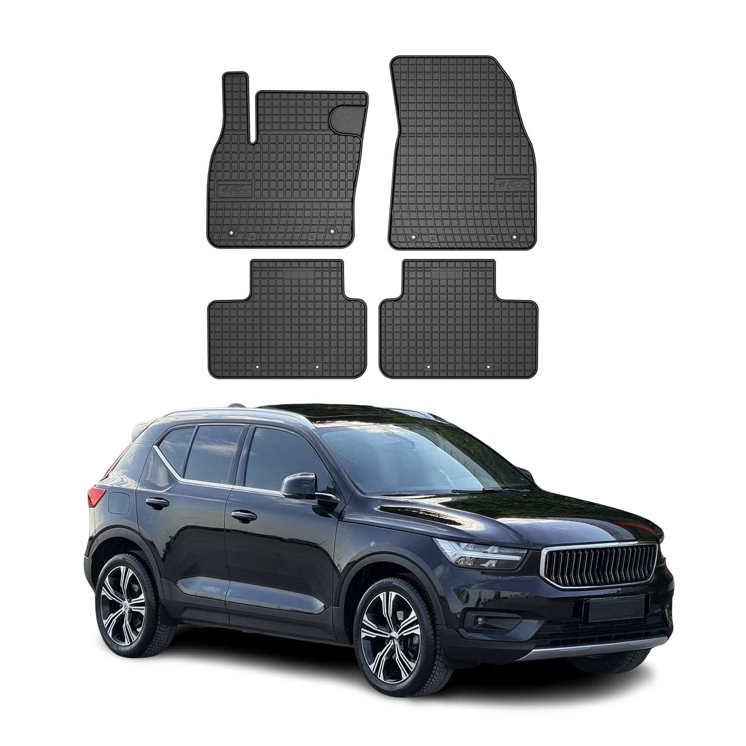 Tapis de Sol pour Volvo XC40 2017-2022 Caoutchouc Noir