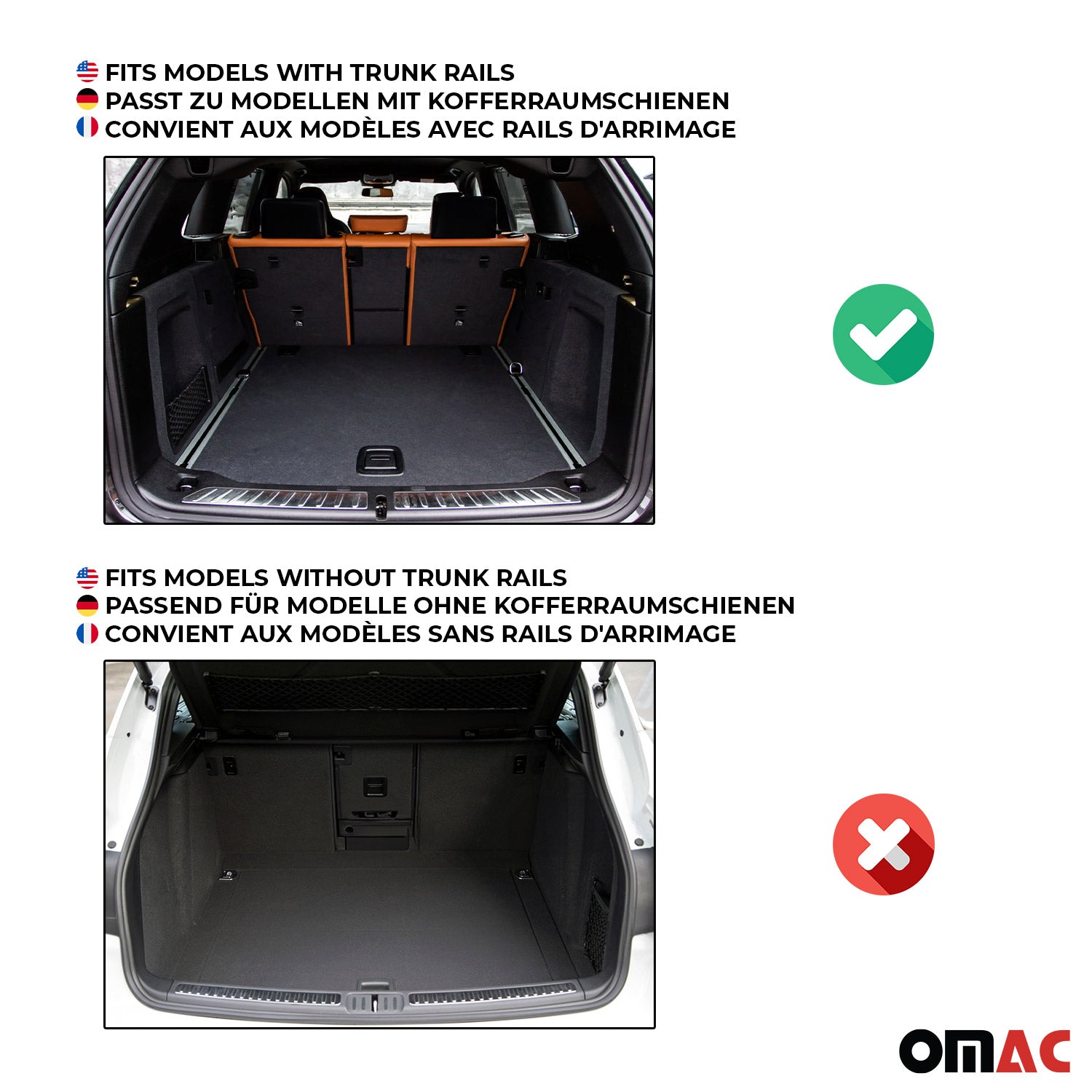 Tapis de coffre pour VW Touareg II 2010-2018 außer R-Line TPE Imperméable 1Pc