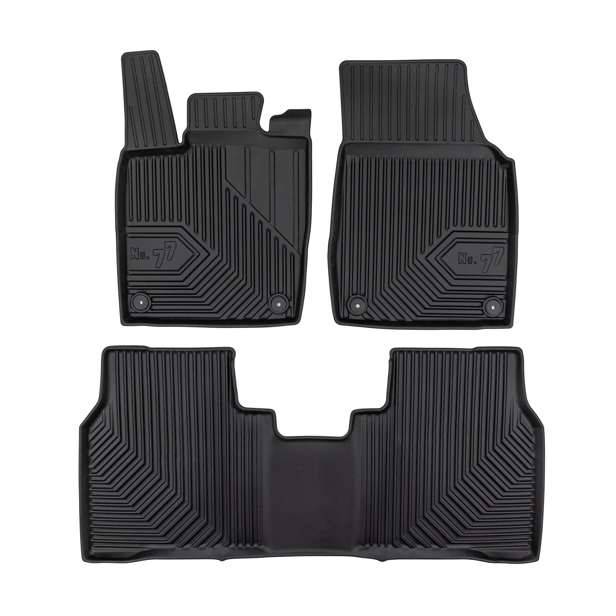 Tapis de Sol de Voiture No.77 pour VW ID.7 2024-2026 TPE Antidérapant Noir 3Pcs