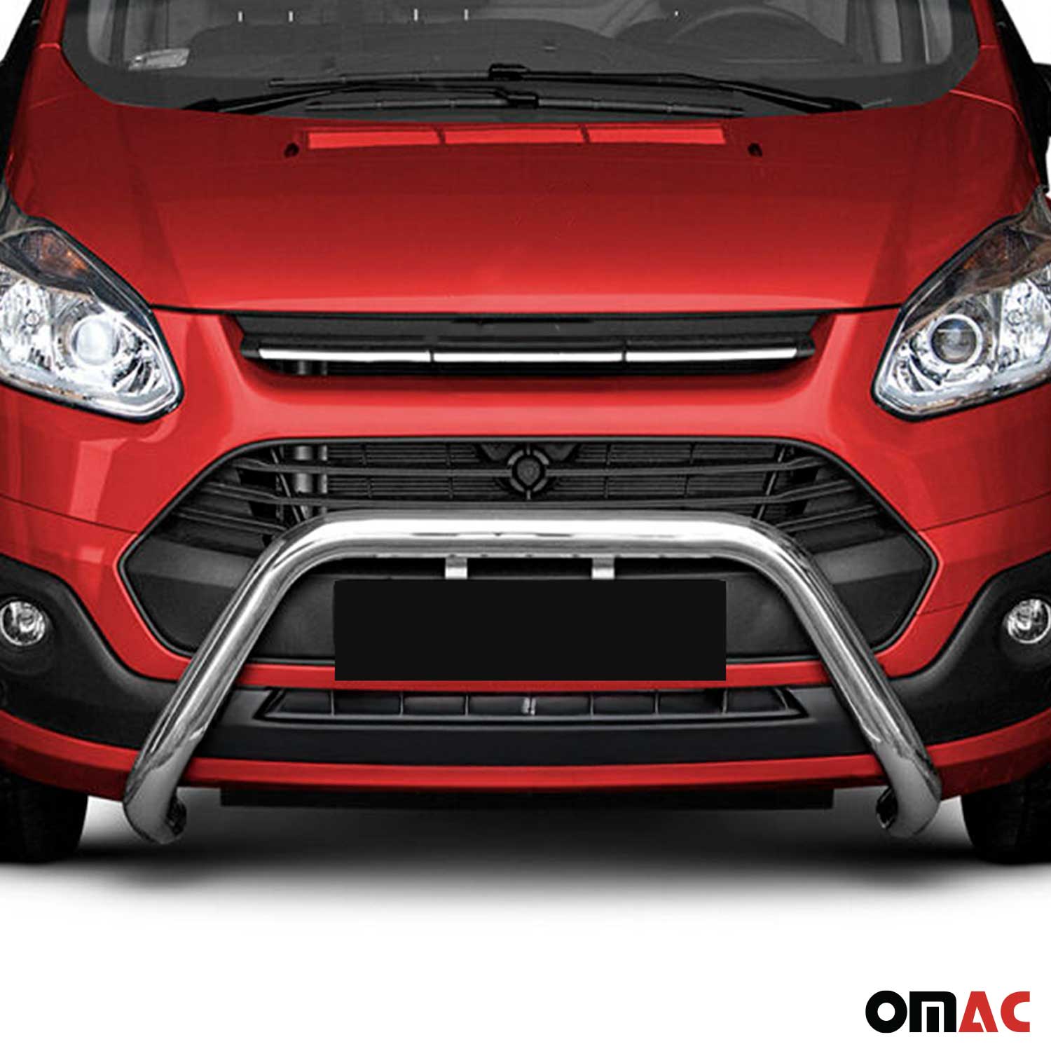 Pare-Buffle Avant Pour Ford Transit Custom 2012-2018 en Acier Inox Argent