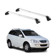 Barres de toit pour Ssangyong Kyron 2005-2011 5P Gris Argenté 2 pièces ABE