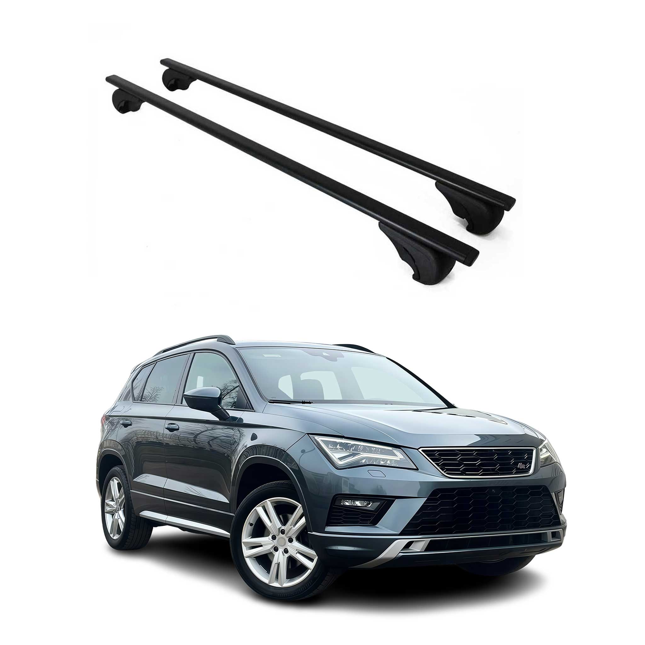 Barres de toit Transversales pour Seat Ateca 2016-2026 Fer Noir