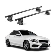 Barres de toit transversales acier pour Mercedes Classe C W205 2015-2021 Noir 2x