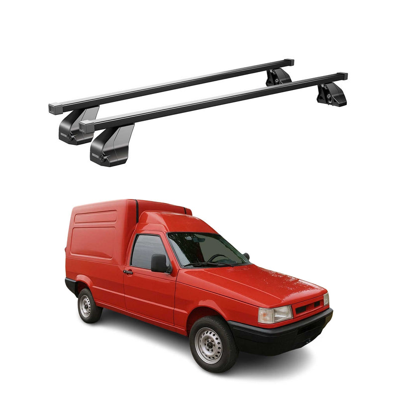 Barres Transversales Menabo pour Fiat Fiorino II 1987-2007 Noir