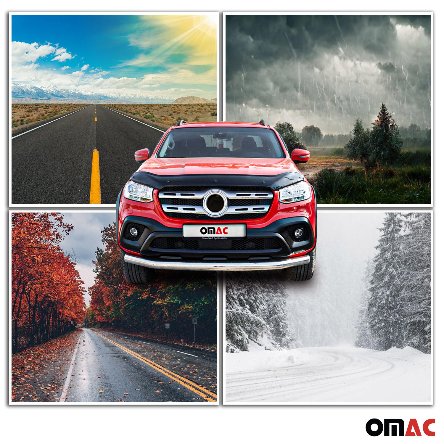 Deflecteurs d'air capot de voiture pour Toyota Land Cruiser Prado 2010-2013 Noir