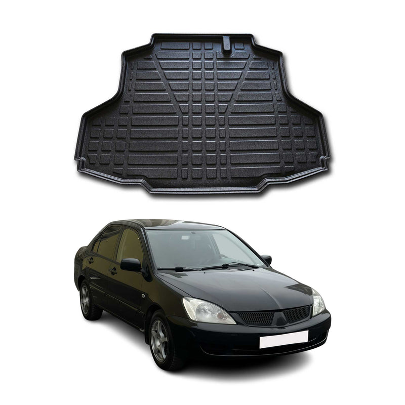 Tapis de Coffre pour Mitsubishi Lancer 2004-2007 Berline en TPE Noir