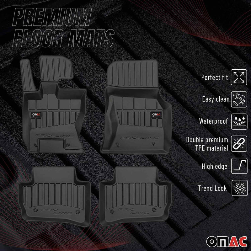 OMAC Tapis de sol en caoutchouc pour Range Rover Velar 2017-2025 Noir Premium