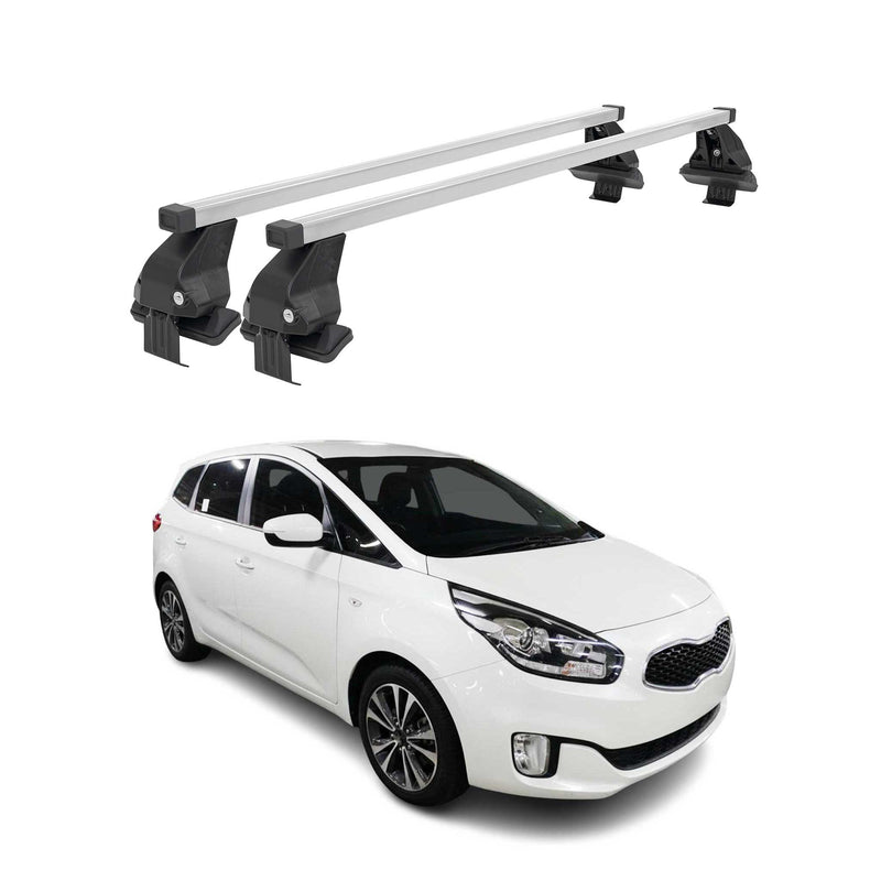 Barres de toit transversales pour Kia Carens 2013-2019 Acier Gris