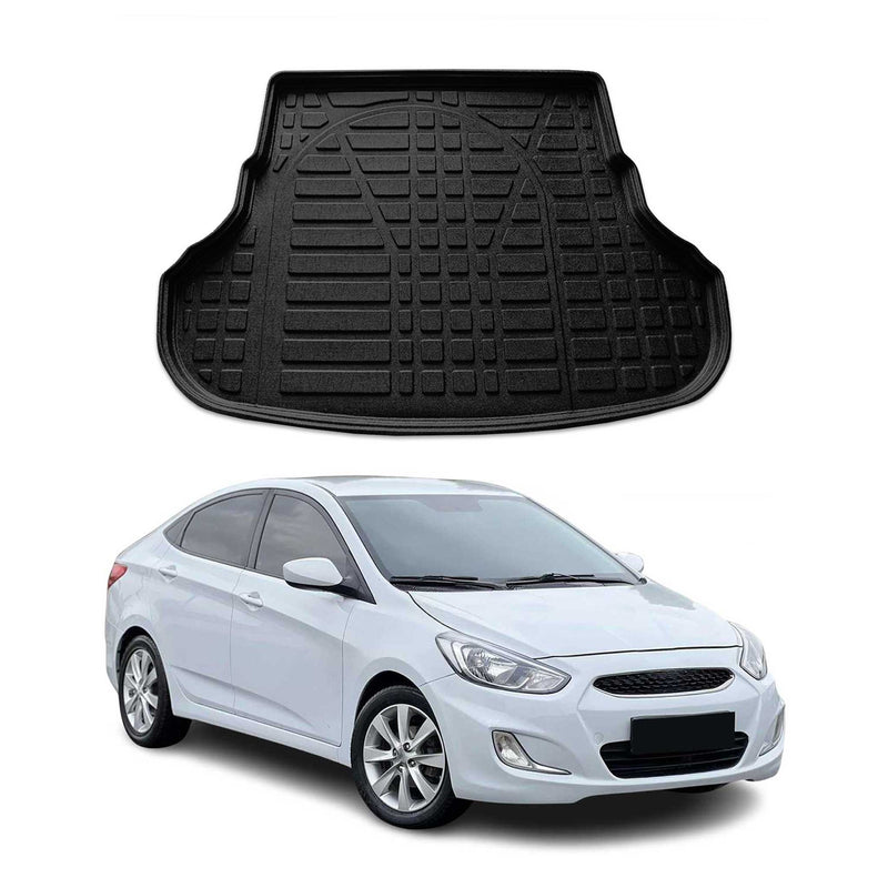 Tapis de Coffre pour Hyundai Accent Solaris 2012-2022 en TPE Noir