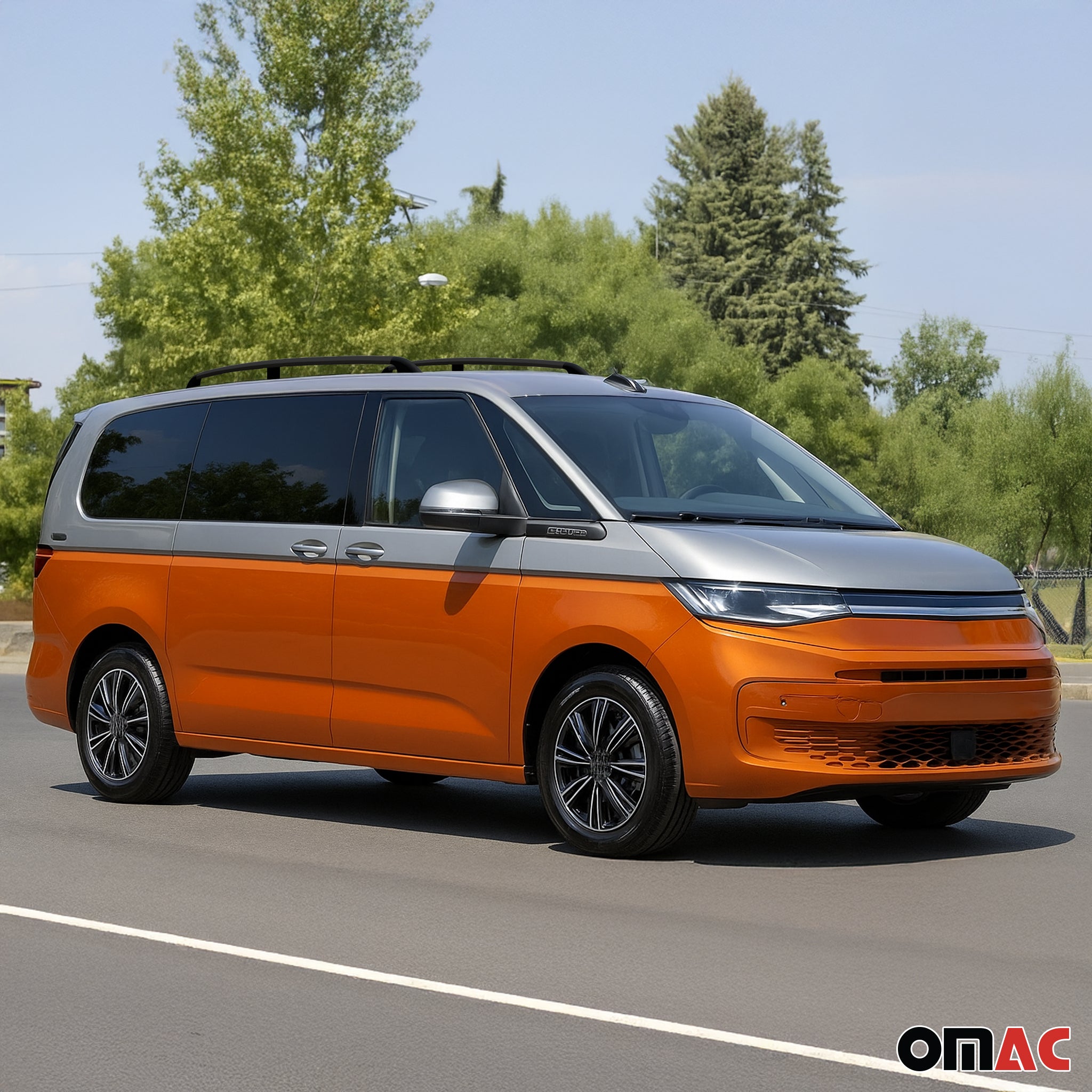 Barres de toit longitudinales pour VW T7 Multivan 2021-2026 L2 Aluminium Noir 2x