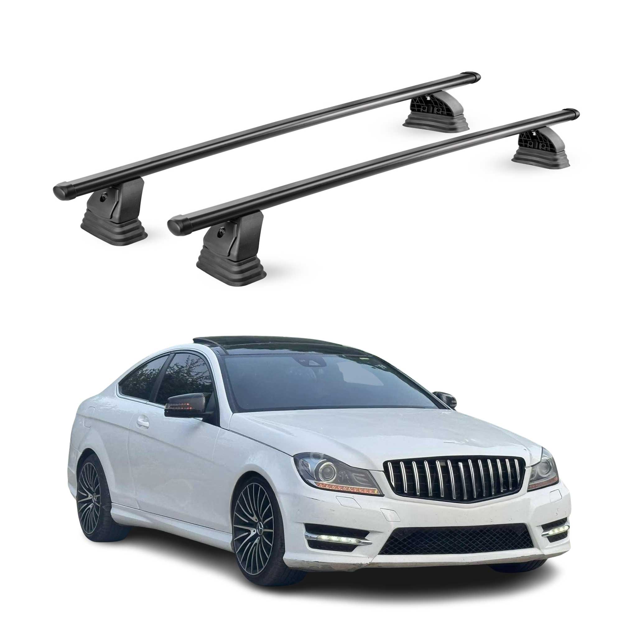 Barres de toit transversales acier pour Mercedes Classe C Coupè C204 2011-2015