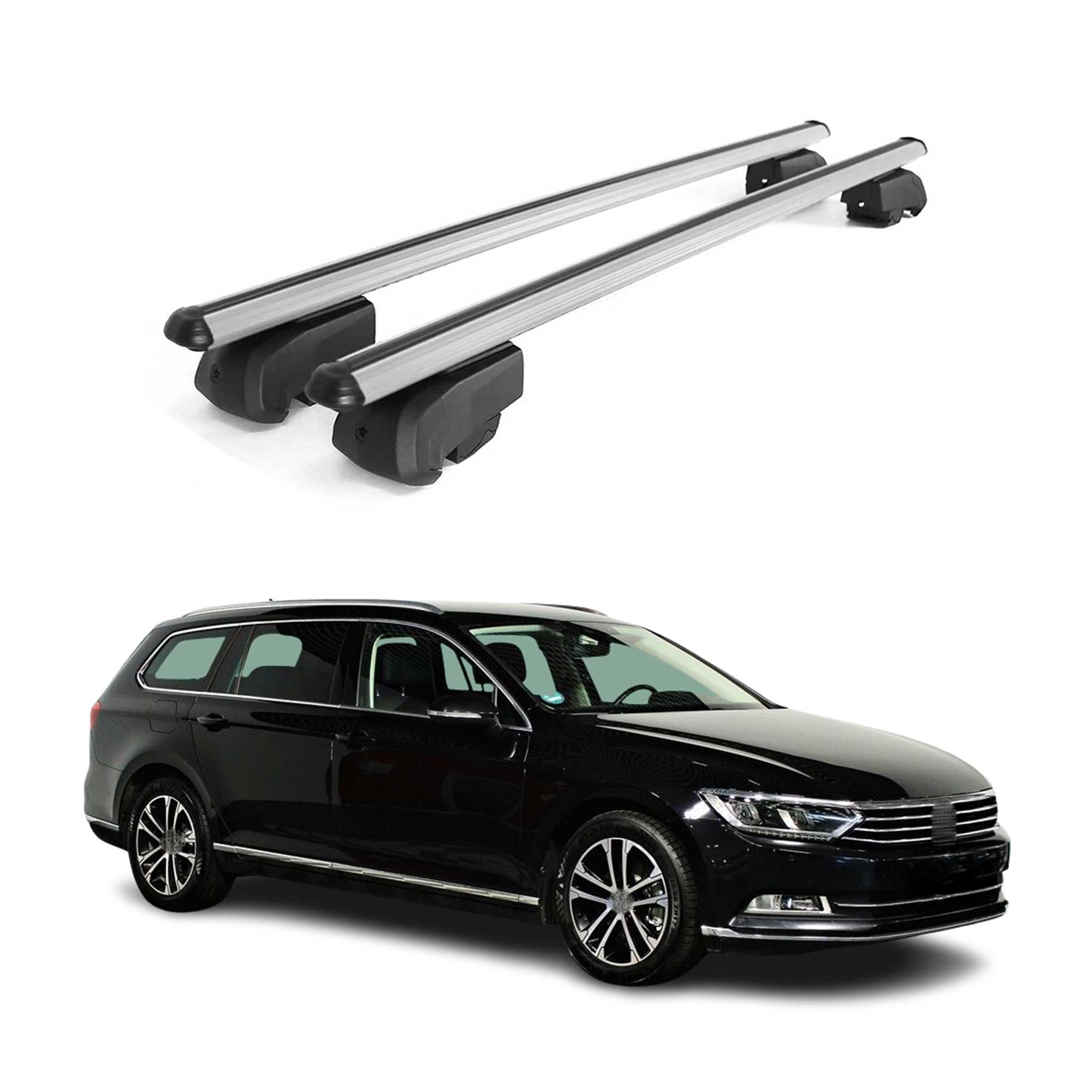 Barres de toit Transversale pour VW Passat B8 Variant 2015-2019 Alu Gris ABE