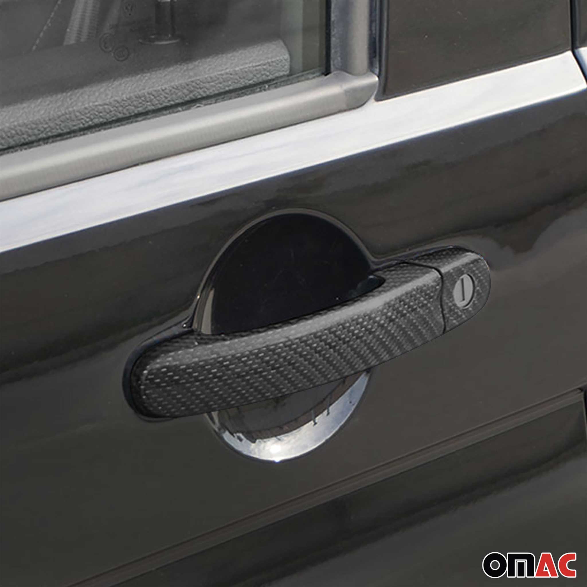 Couverture de poignée de porte pour VW Transporter T5 2003-2015 Carbone Noir 4x