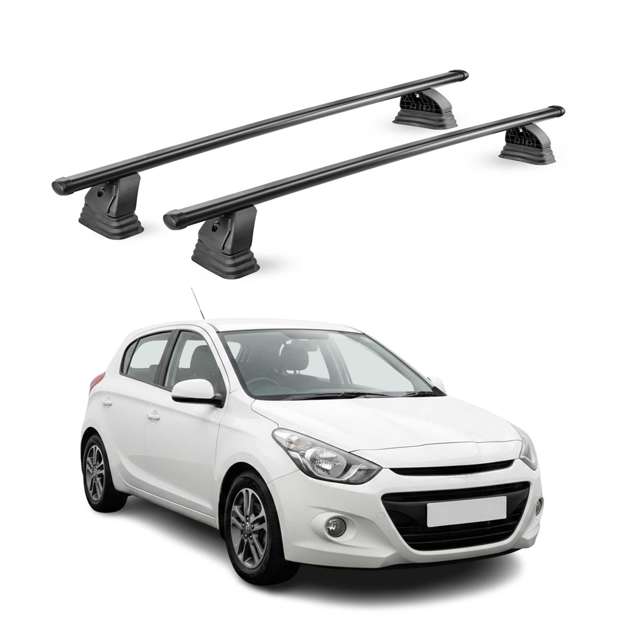 Barres de toit transversales acier pour Hyundai i20 II 2014-2020 5Portes Noir 2x