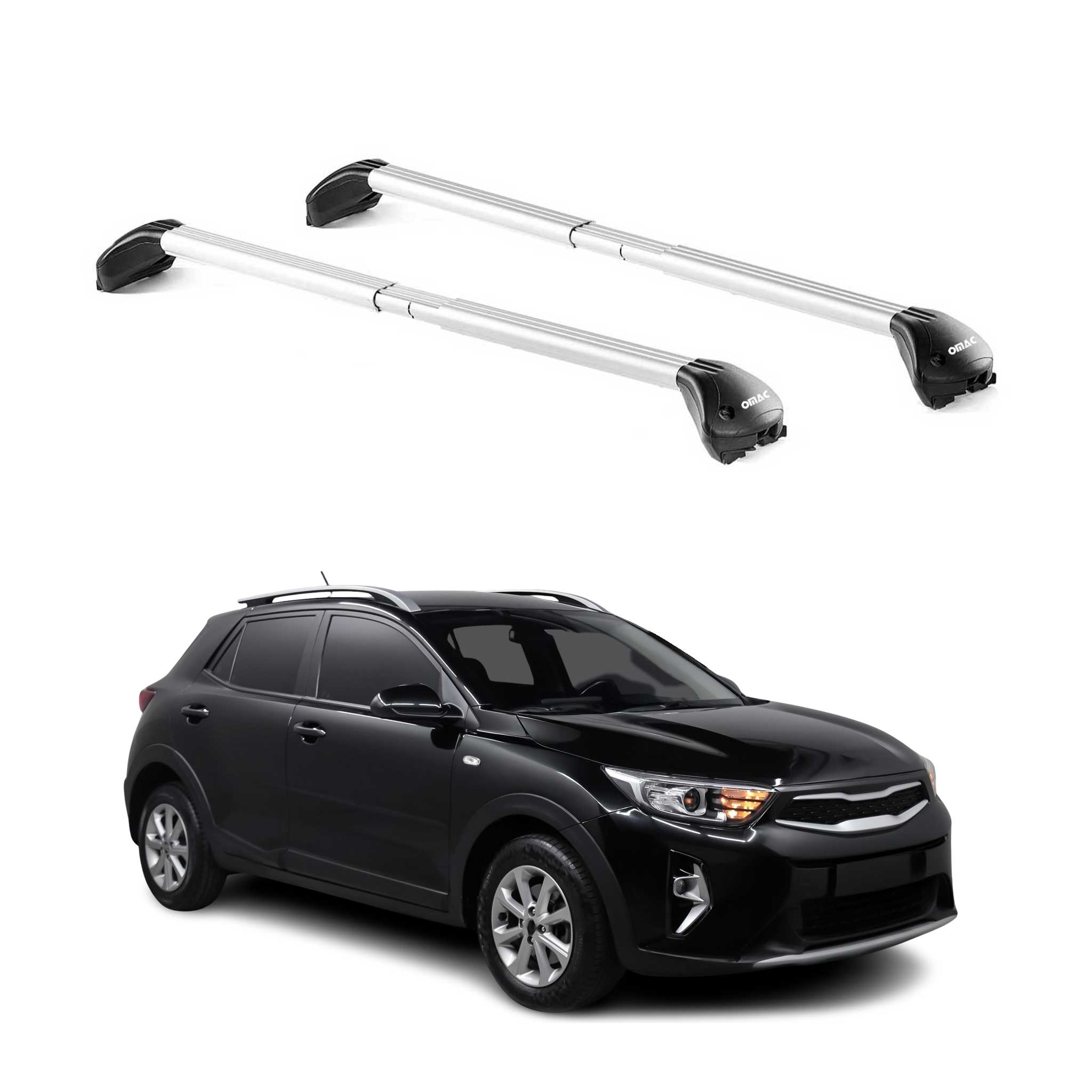 Barres de toit pour Kia Stonic YB 2017-2026 5P Gris Argenté 2 pièces ABE