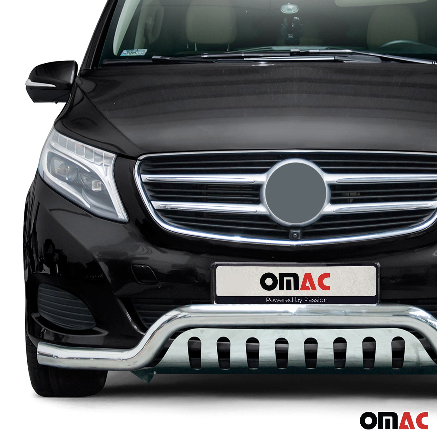 Pare-Buffle Avant Pour Mercedes Classe V 2014-2019 Acier Inoxy Argent