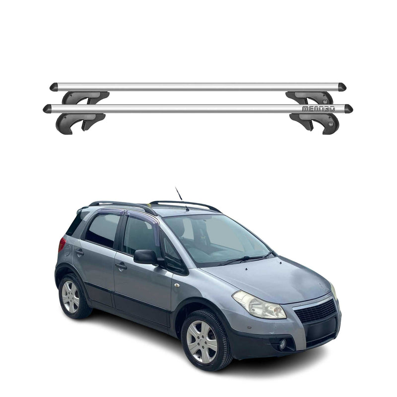 Barres de toit transversales pour Fiat Sedici 2005-2014 90kg Alu Gris 2tlg