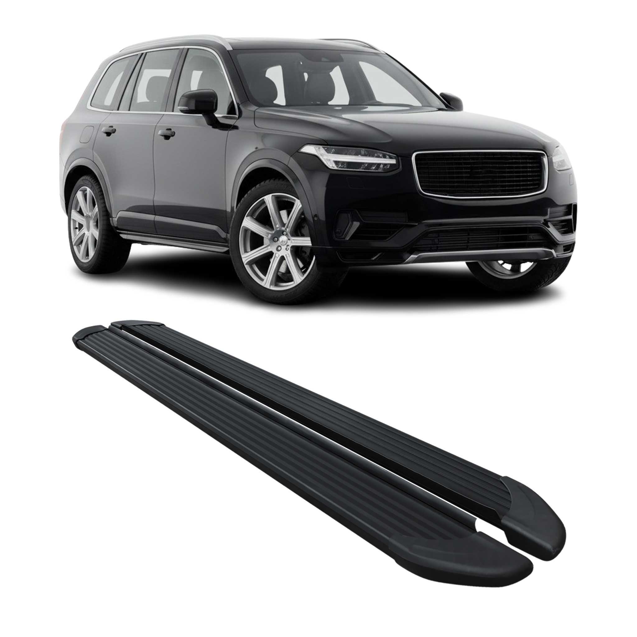 Marchepieds Latéraux pédale pour Volvo XC90 2015-2026 Noir Aluminium 2Pcs
