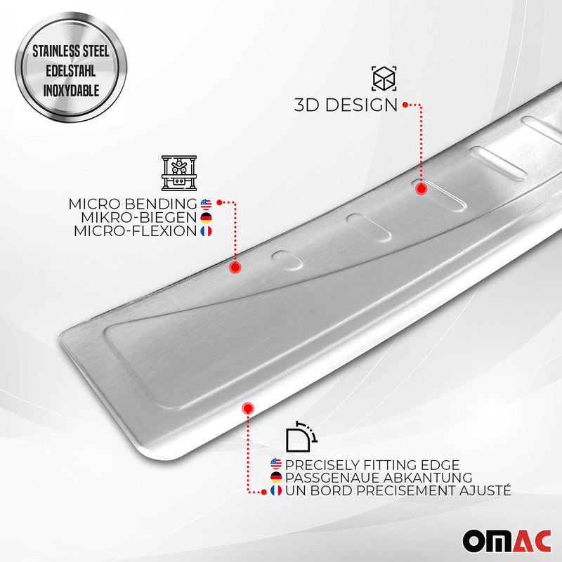 Protection de seuil de coffre pour Škoda Kodiaq 2017-2025 en acier argent 2 pcs
