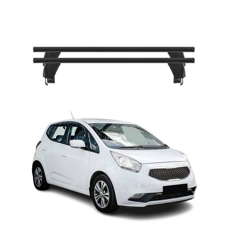 Menabo Barres de toit Transversales pour Kia Venga 2014-2019 Alu Noir ABE 2x