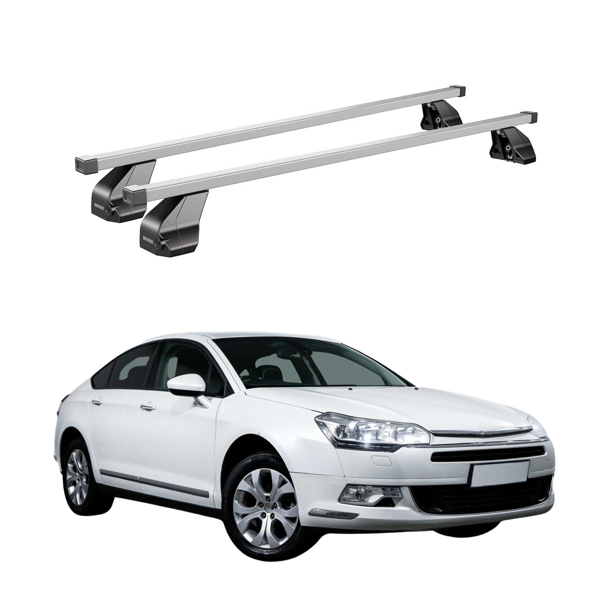 Barres de toit transversales pour Citroen C5 II 2007-2017 Acier Gris