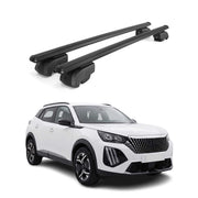 Barres de toit Transversales pour Peugeot e-2008 2023-2026 Aluminium Noir 2Pcs