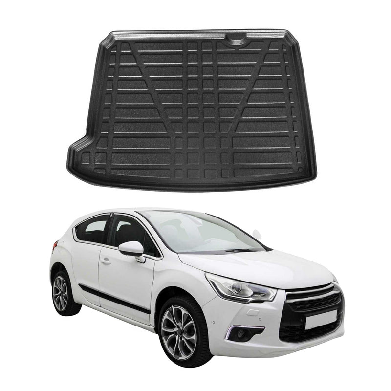 Tapis de Coffre pour Citroen DS4 2011-2018 HB en TPE Noir