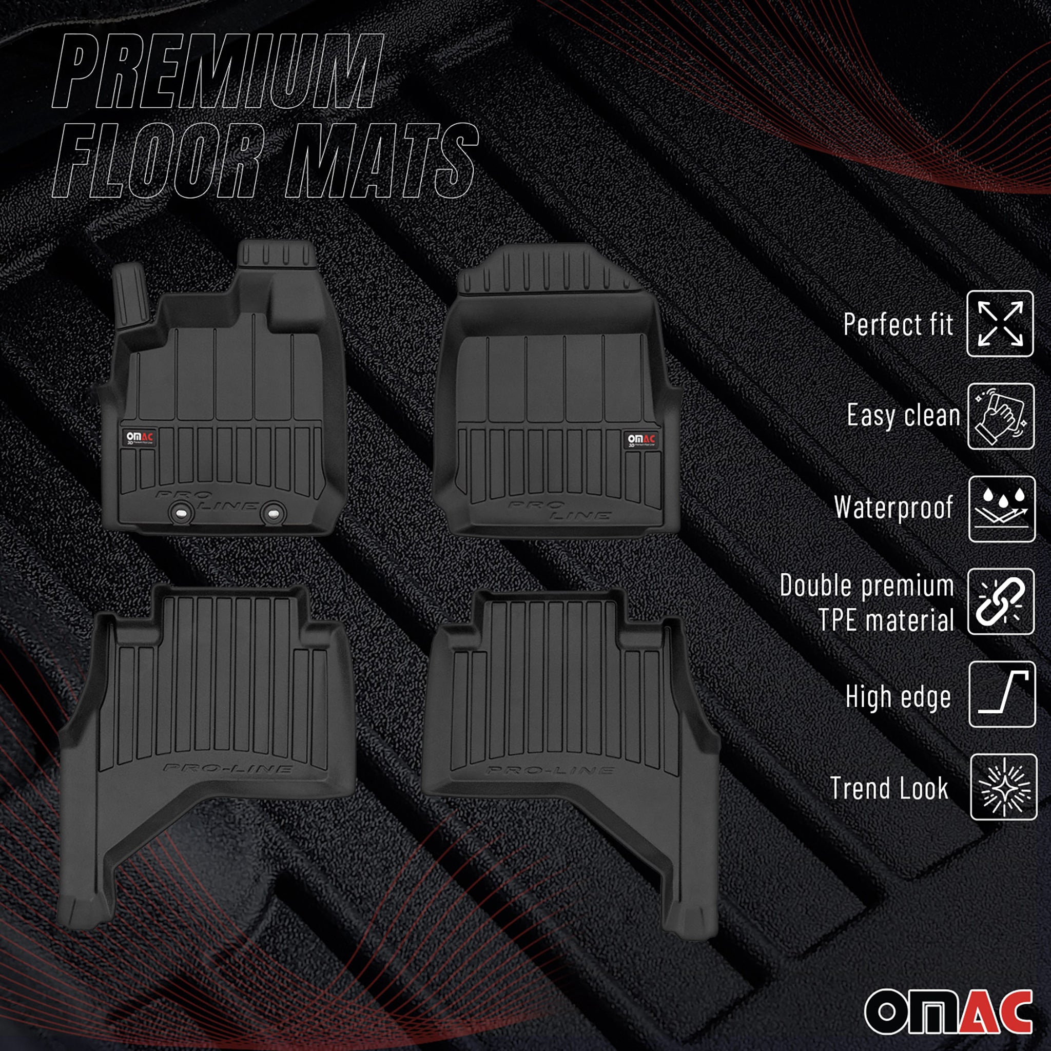 Tapis de Sol pour Isuzu D-Max 2019-2026 Noir TPE