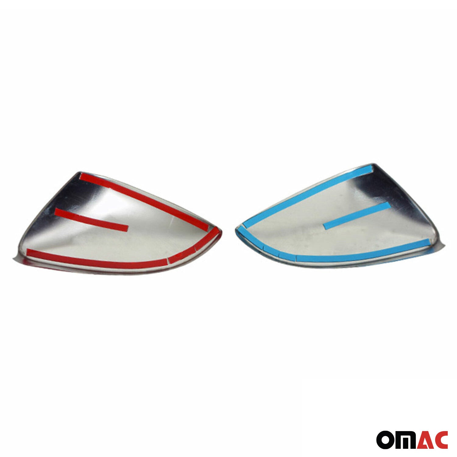 Coques de Rétroviseurs pour VW T-Roc 2017-2022 Pre-FL Acier Inoxy Chromé Argent