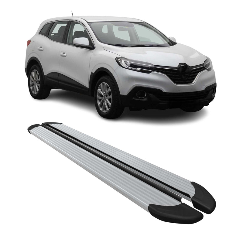 Marchepieds Latéraux pour Renault Kadjar 2015-2024 Aluminium Argent 2Pcs
