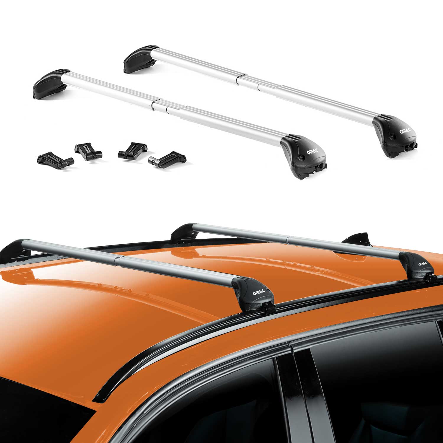 Barres de toit transversales pour Jaguar F-Pace 2016-2025 Aluminium Gris 2x ABE