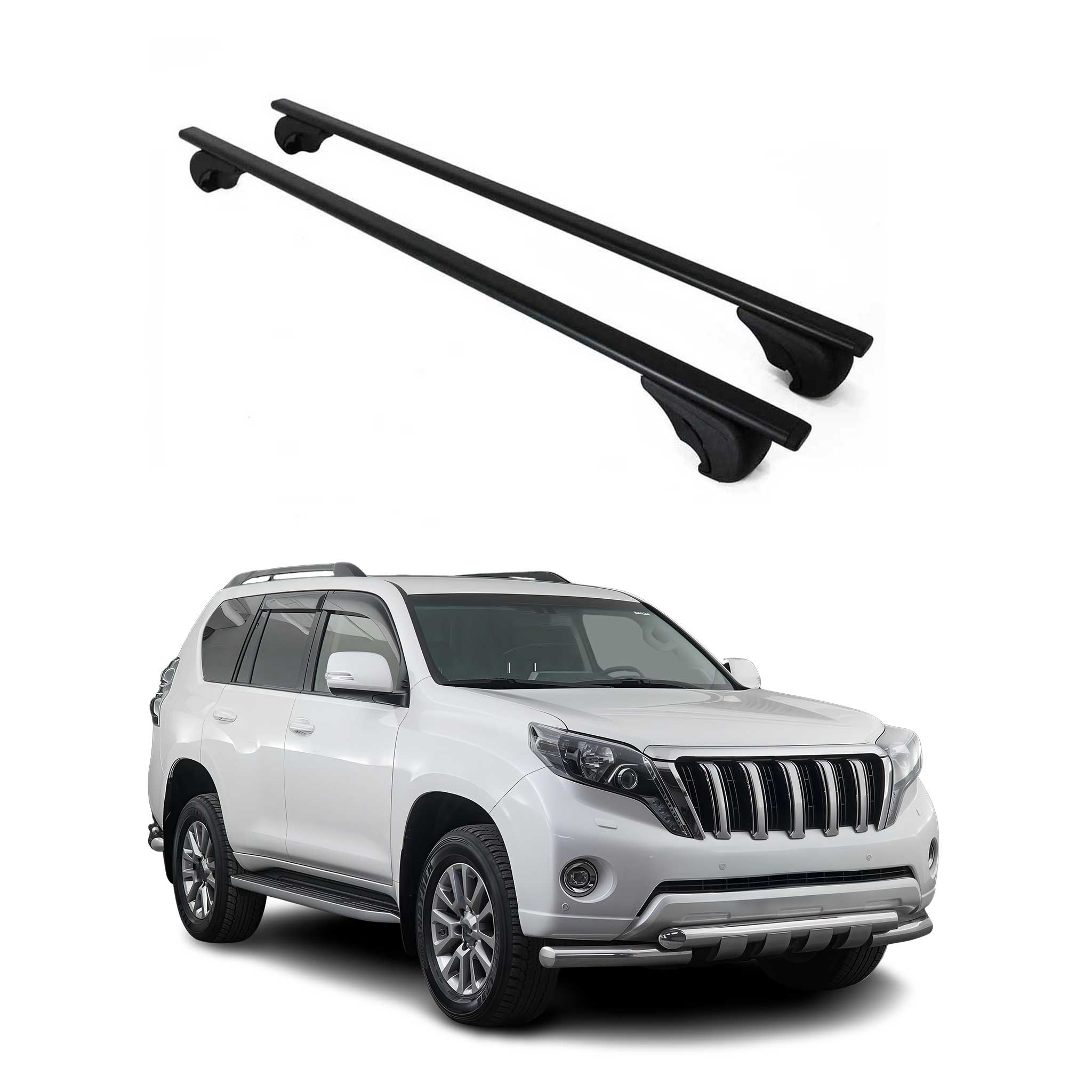 Barres de toit Transversales pour Toyota Land Cruiser Prado 2008-2023 Fer Noir