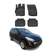 OMAC Tapis de sol en caoutchouc pour Peugeot 4007 2007-2013 Noir Premium