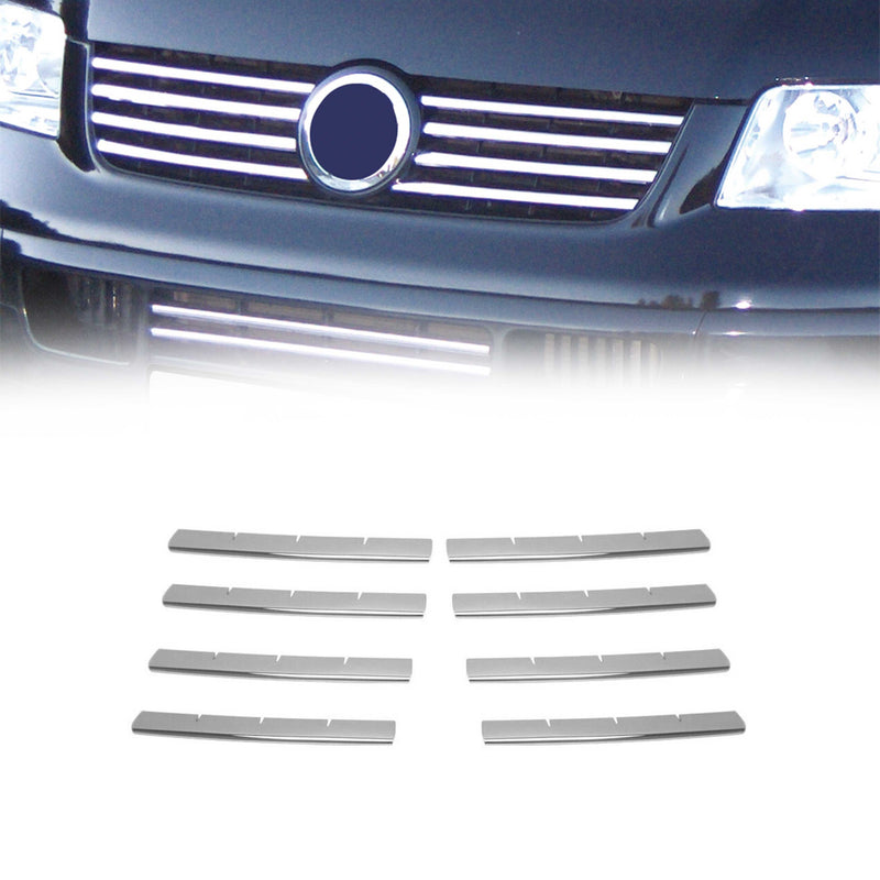 Moulure de Grille de Calandre pour VW Transporter T5 2003-2009 en Acier 8Pcs