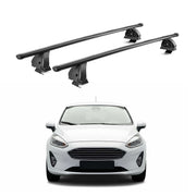 Barres de toit transversales acier pour Ford Fiesta VII HB 2018-23 5 Portes Noir