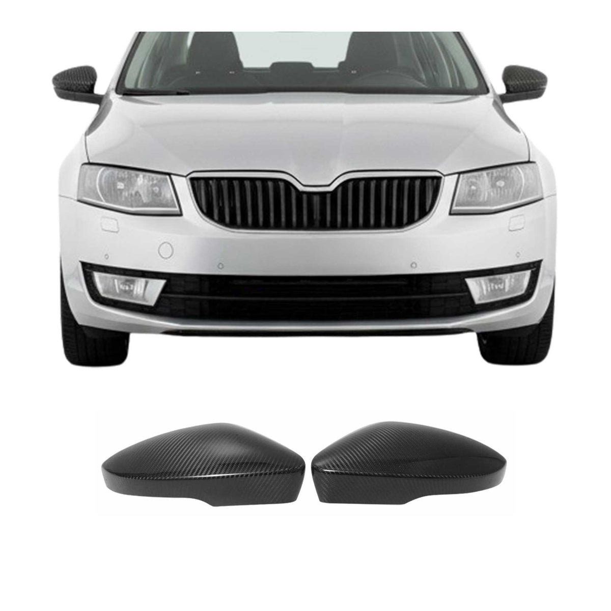 Coques de Rétroviseurs pour Volkswagen T-Roc Pre-fl 2017-2022 en Carbone Noir