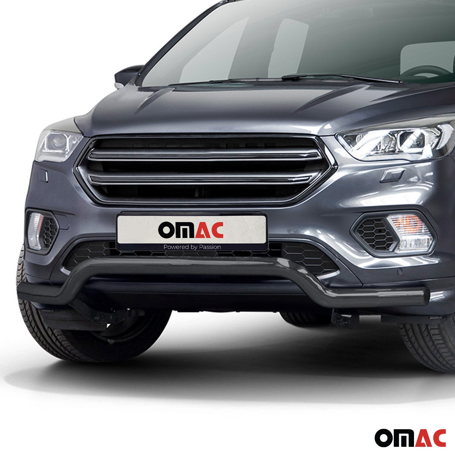 Pare-Buffle Avant Pour Ford Kuga II 2017-2019 Facelift Noir en Acier Inoxydable