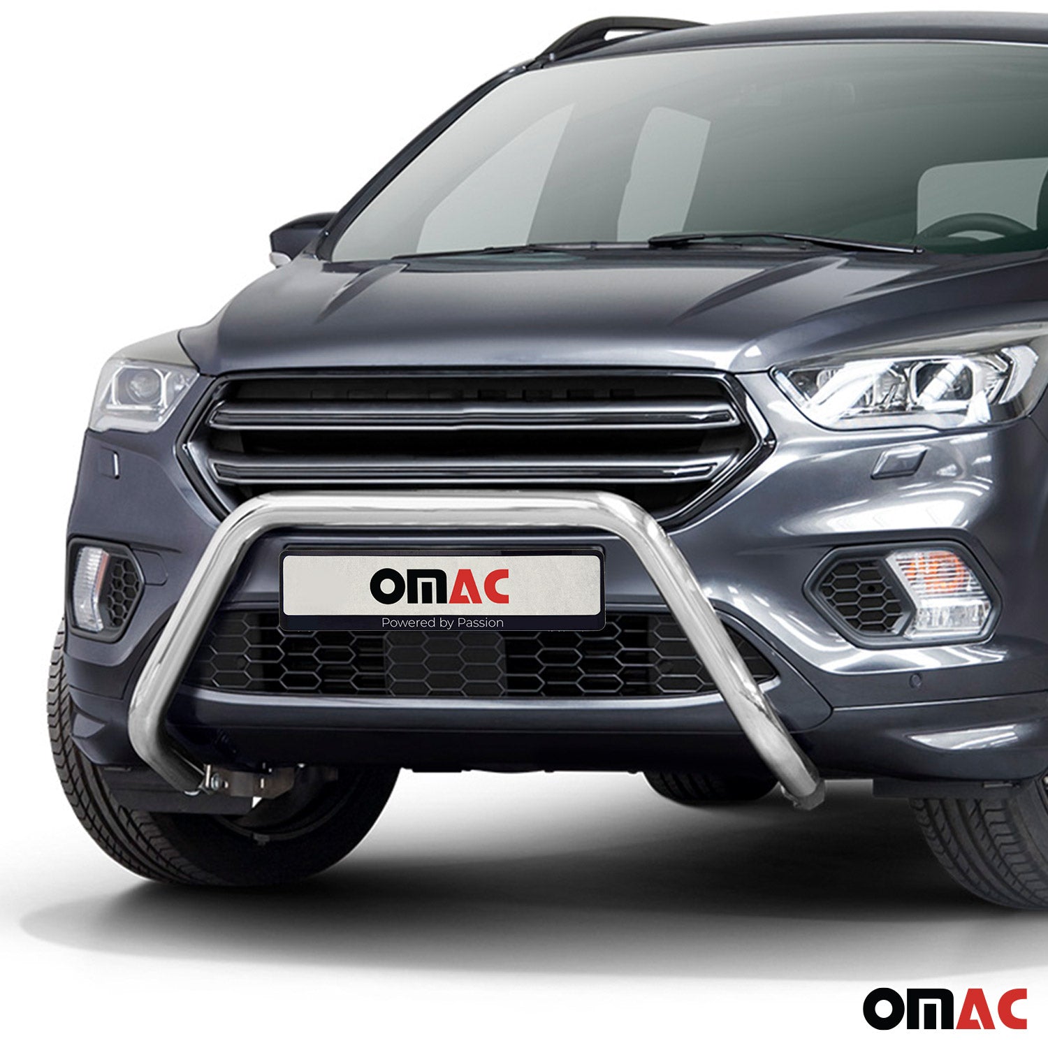 Pare-Buffle Avant Pour Ford Kuga II 2017-2019 FL en Acier Inoxydable Argent