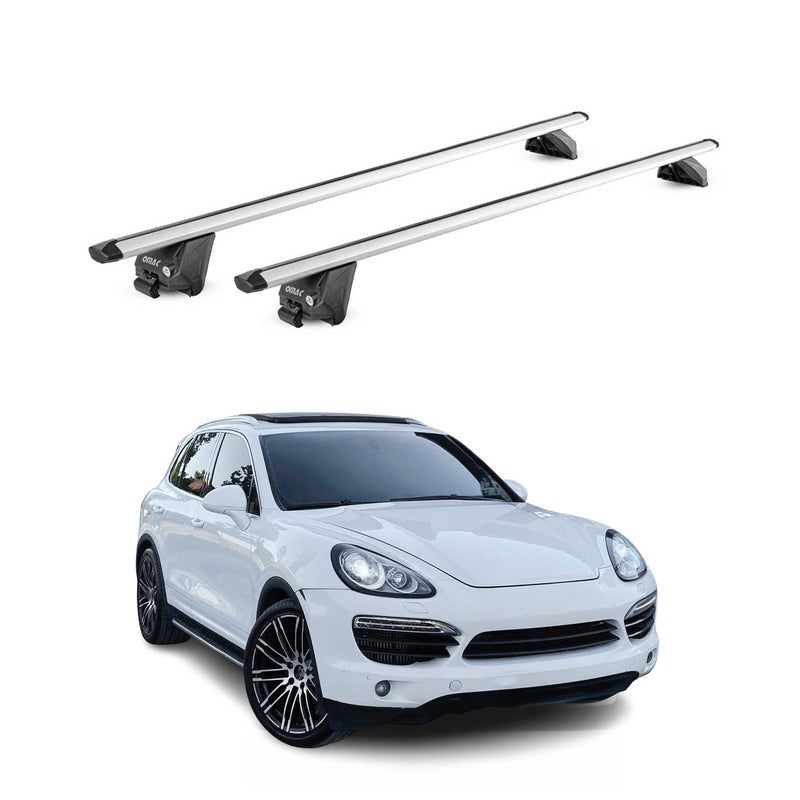 Barres de toit transversales pour Porsche Macan 95B 2015-25 Alu Gris Argenté ABE