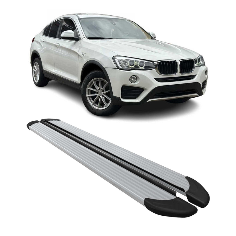 Marchepieds latéraux pédale pour BMW X4 F26 2014-2018 Aluminium 2x Gris