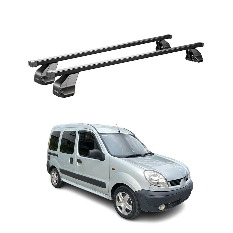 Barres de toit transversales pour Nissan Kubistar 2003-2009 Acier Noir 2x