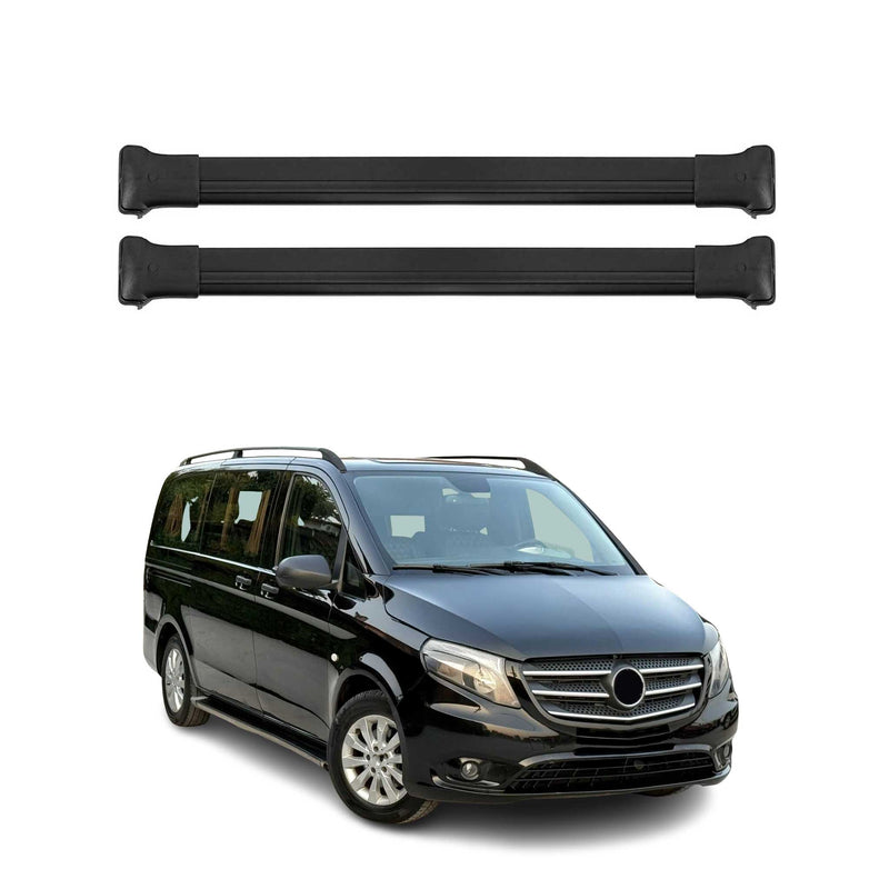 Barres de toit transversales pour Mercedes Classe V W447 2014-2025 Alu Noir