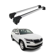 Barres De Toit Transversales pour Skoda Kodiaq 2016-2025 Aluminium Gris ABE