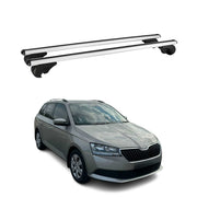 Barres de toit Transversales pour Skoda Fabia III Break 2014-21 Aluminium Argent