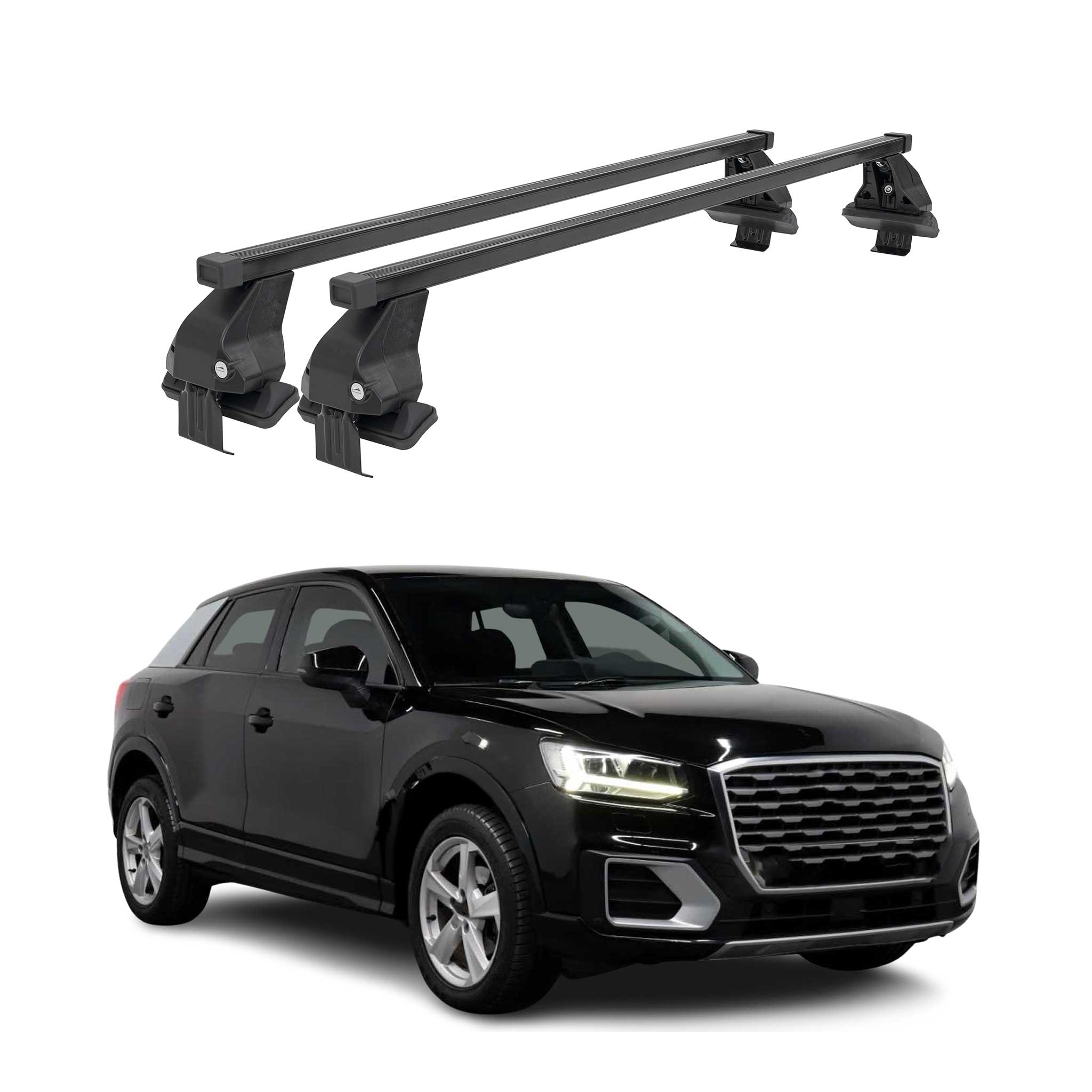 Barres de toit transversales Menabo pour Audi Q2 2017-2026 Noir