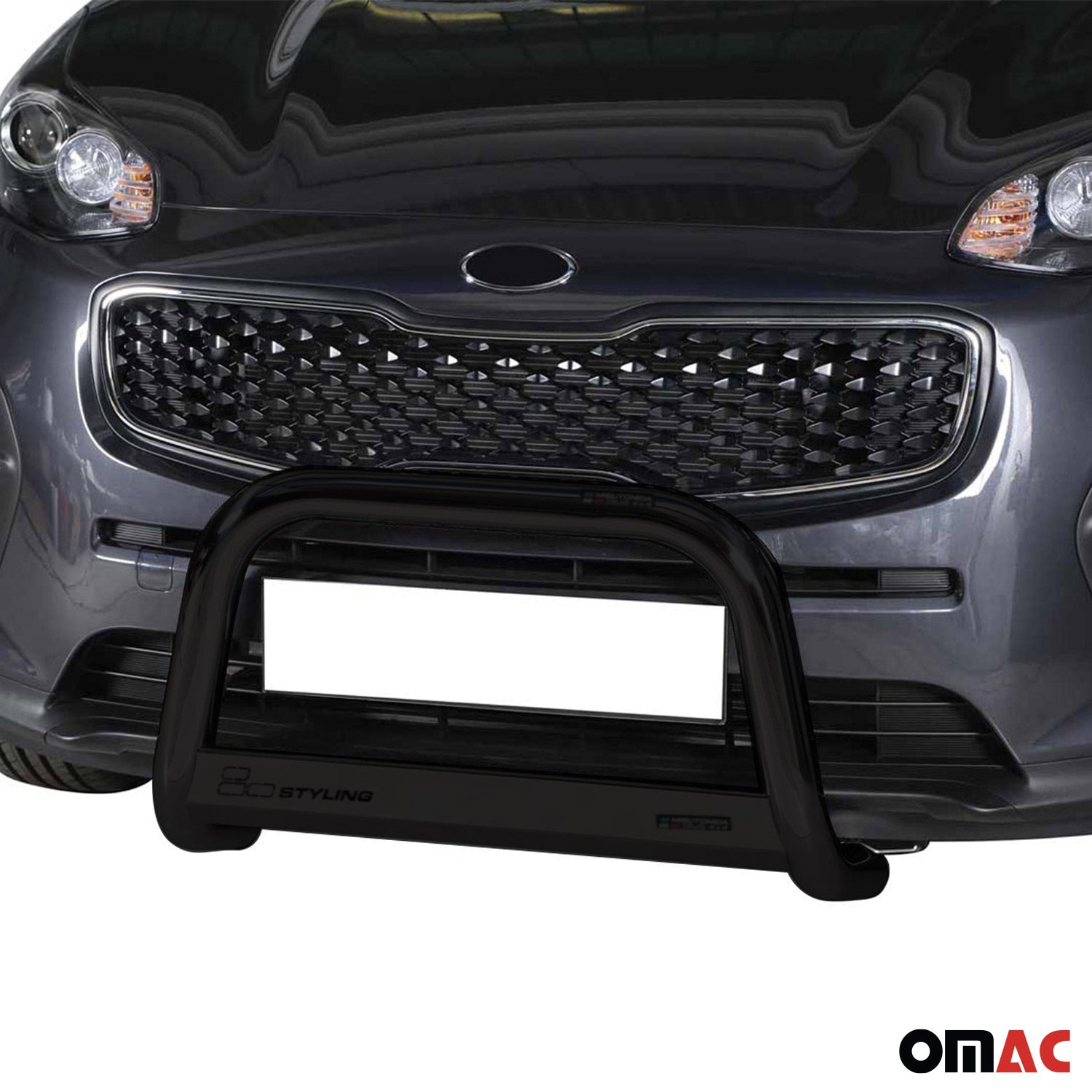 Pare-buffle Avant pour Kia Sportage 2016-2018 63 mm en Acier Noir