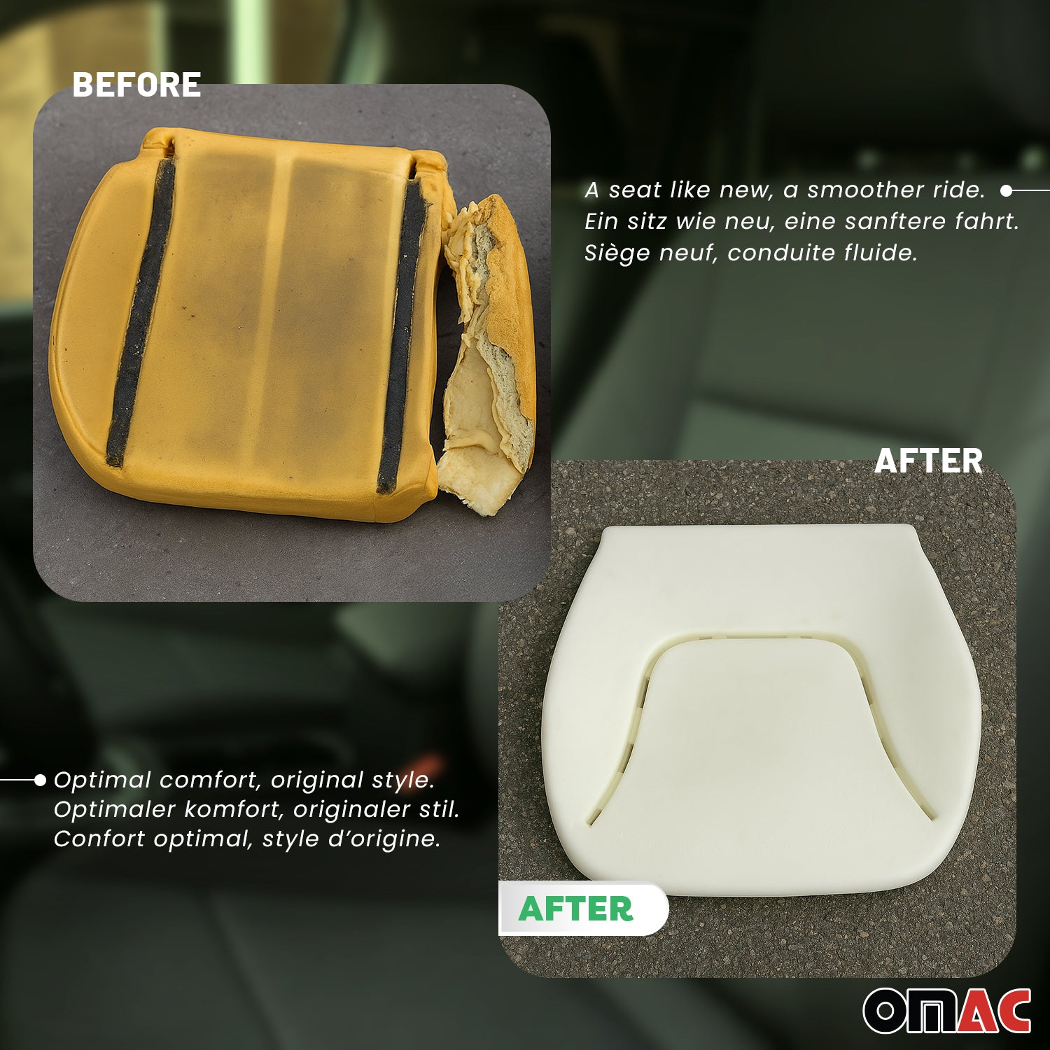 Rechange Coussin de Siège en Mousse pour Opel Vivaro A 2001-2014