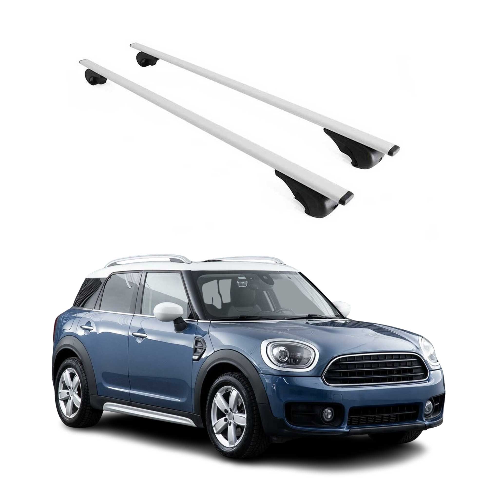 Barres de toit Transversales pour Mini Countryman F60 2017-2023 Fer Argent
